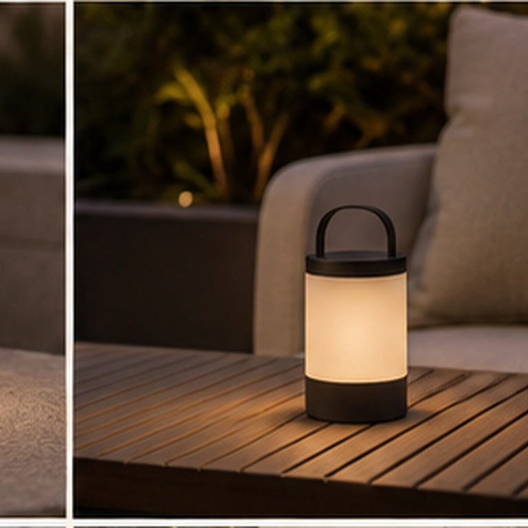 DEMO Lampion stołowy VELSE Glow Mini — lampion przy roślinach