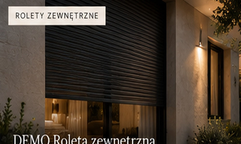 Roleta zewnętrzna przy oknie nowoczesnego domu